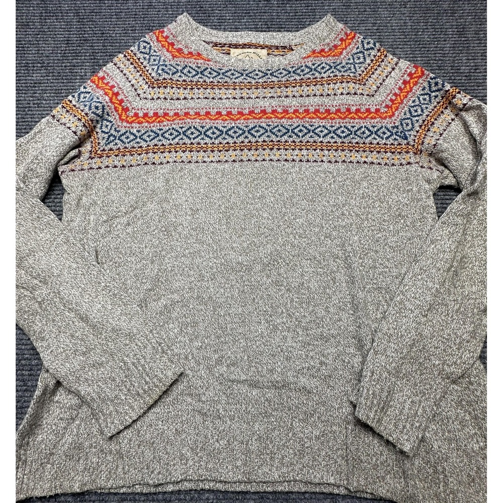 O Hanlon Mills Sweater Mens Large Fair Isle‎ Pullover Crewneck Patterned Knit